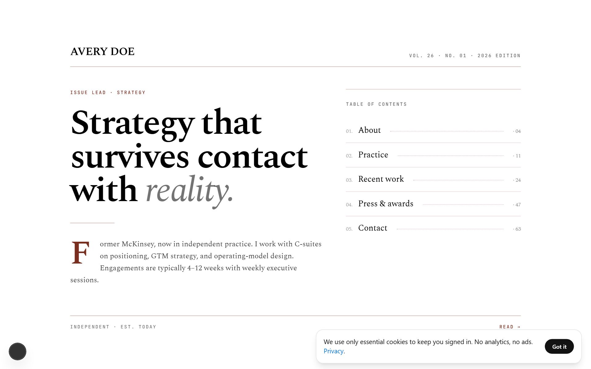 Consulting — Editorial Authority