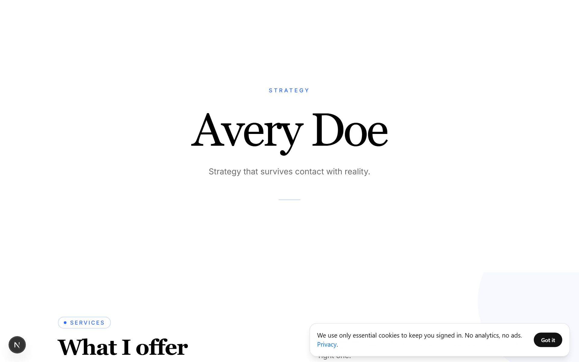 Consulting — Operator Minimal