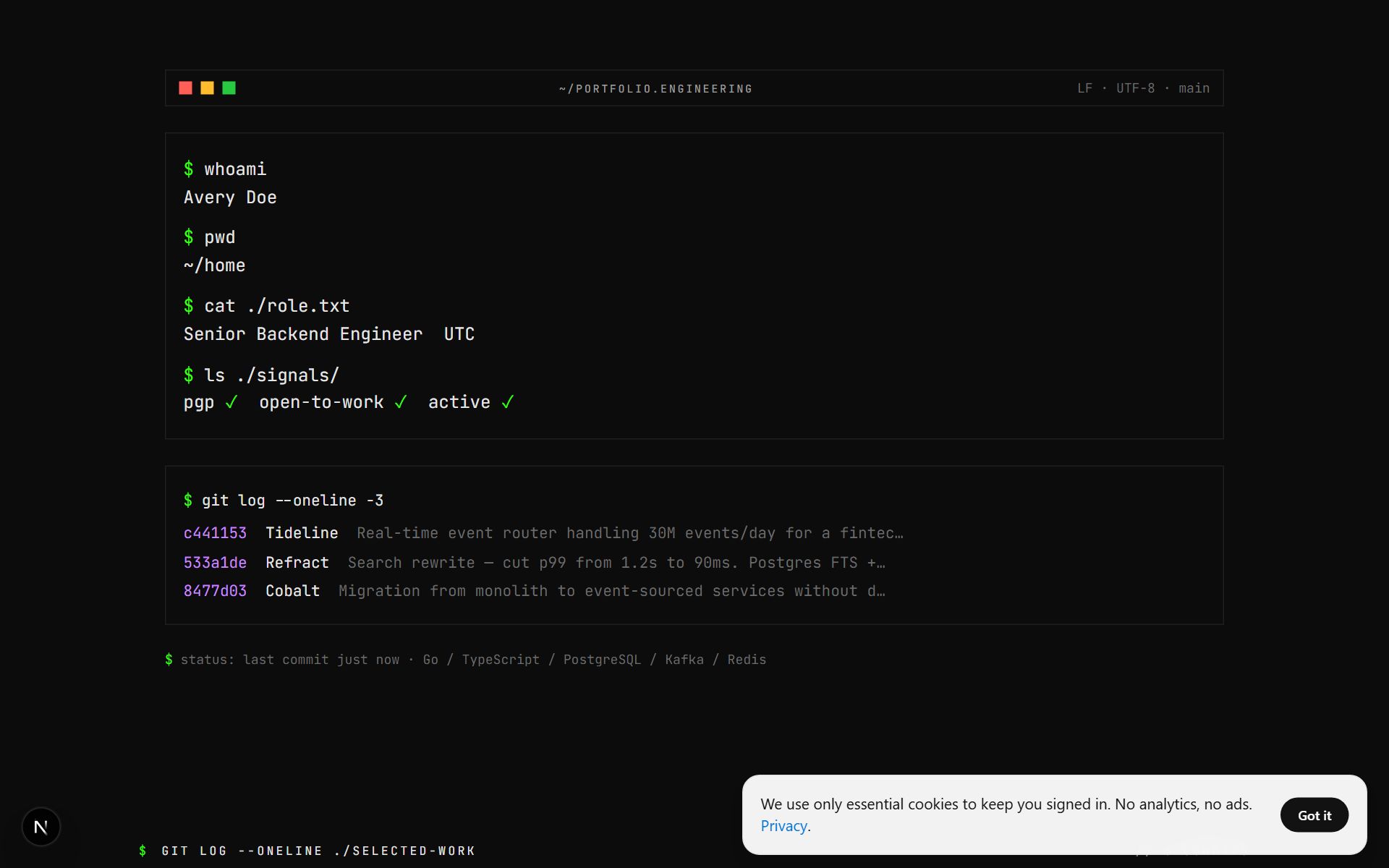 Engineering — Terminal