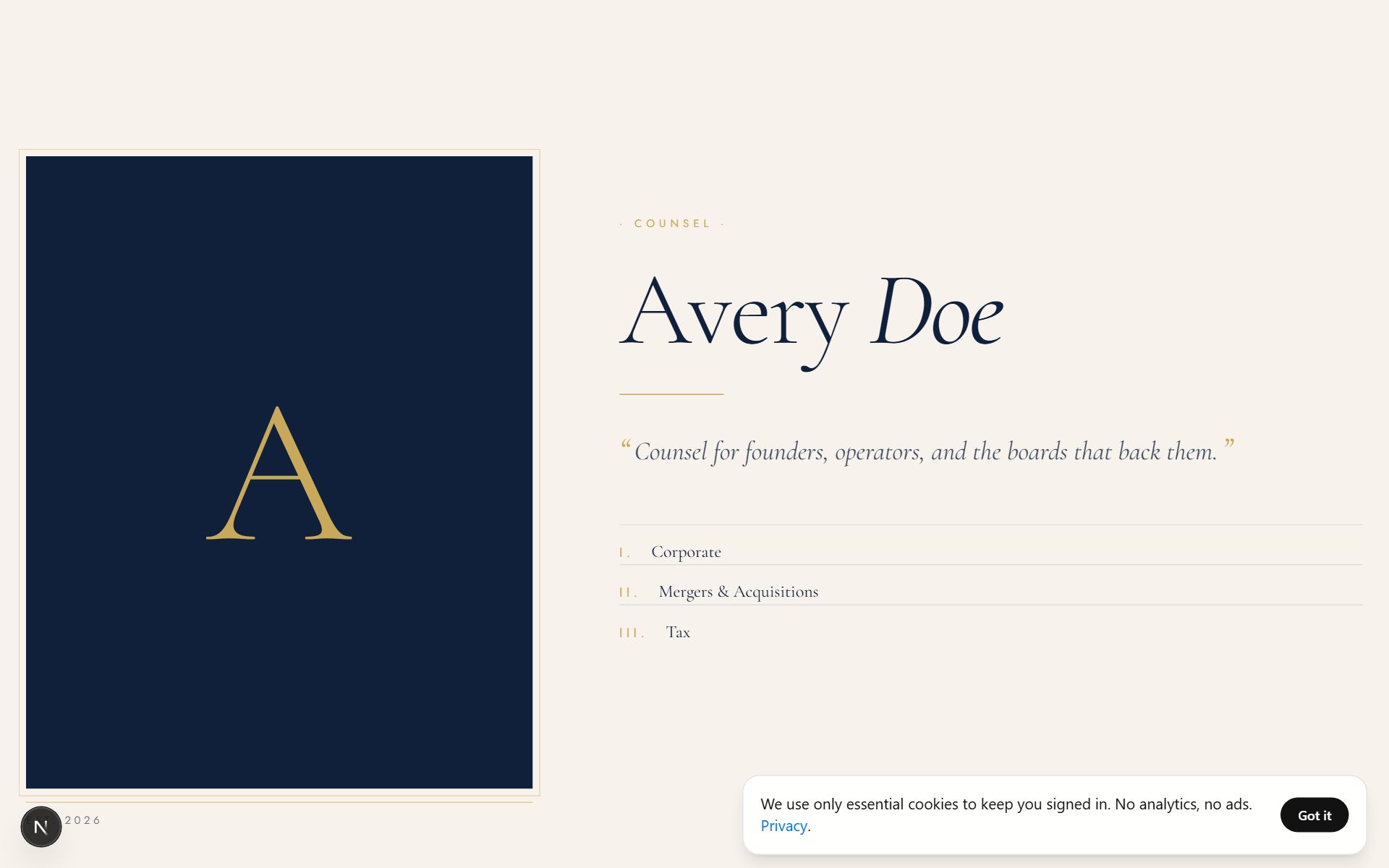 Legal — Prestige (Old Money)