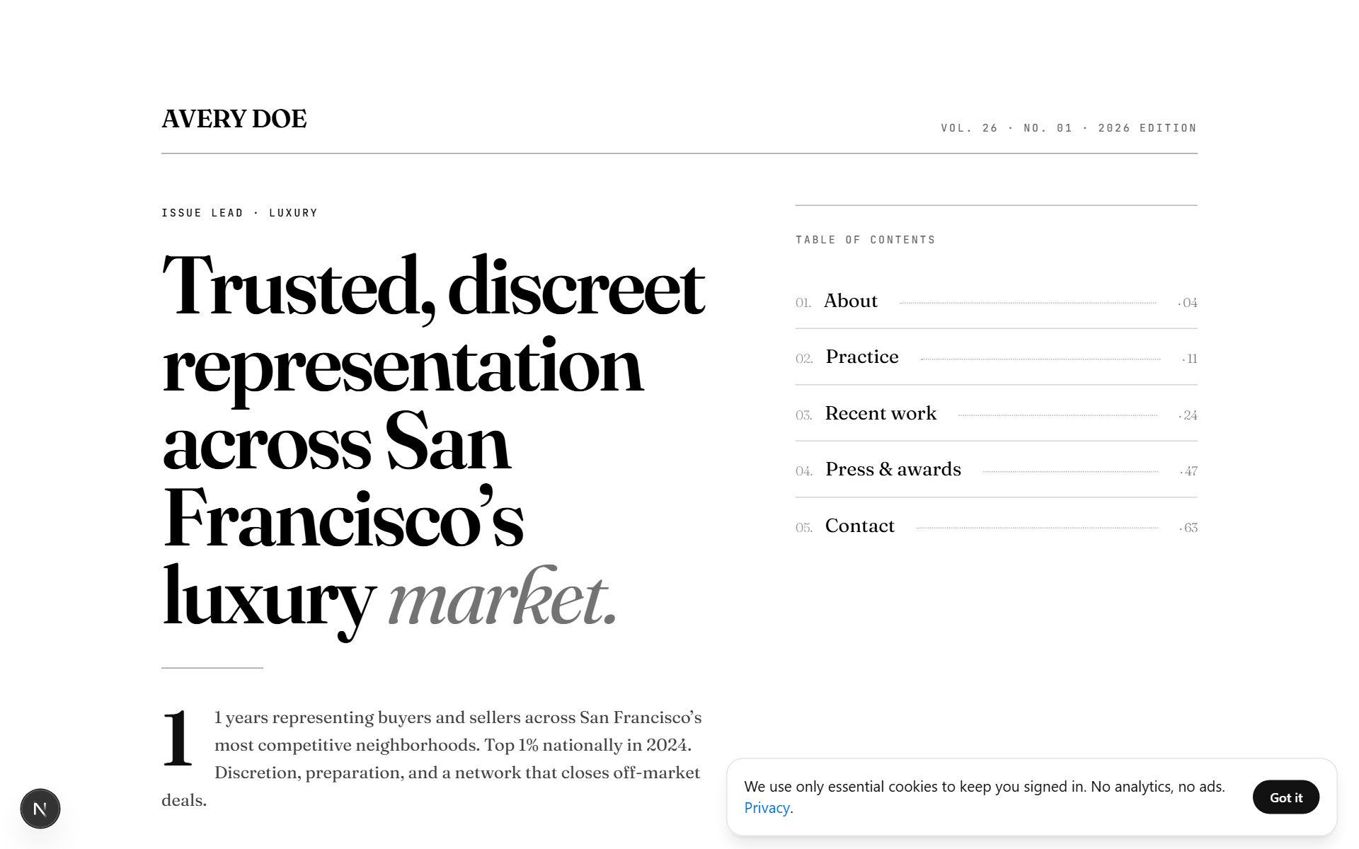 Real Estate — Contemporary Minimal